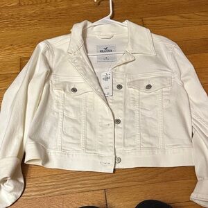 Hollister Women's Cream Jean Jacket